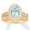 Thumbnail Image 1 of Neil Lane Aquamarine Bridal Set 1 cttw Diamonds 14K Yellow Gold