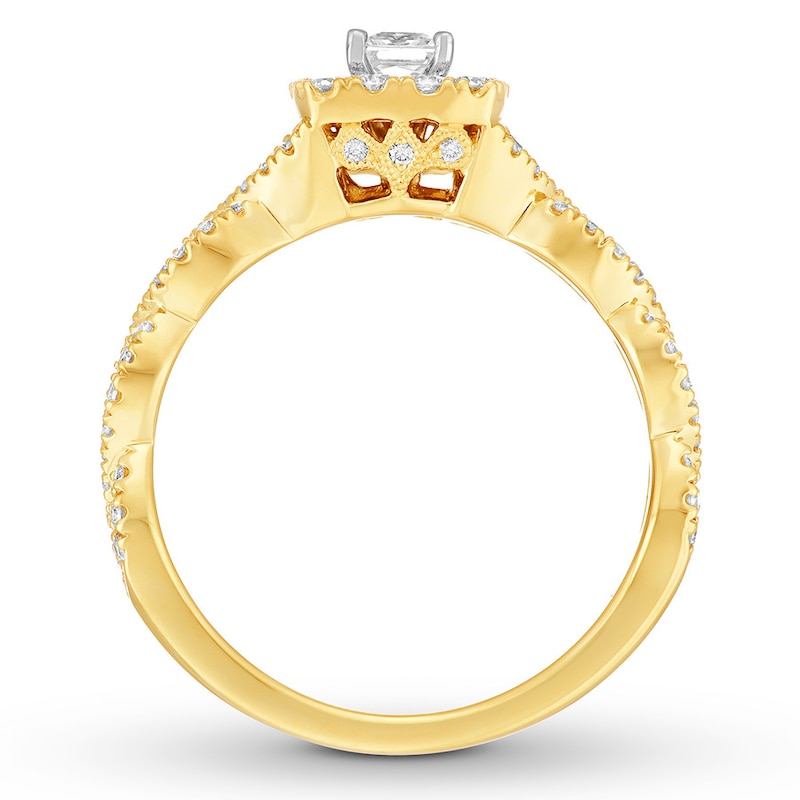 Main Image 2 of Neil Lane Engagement Ring 5/8 cttw Princess-cut 14K Yellow Gold