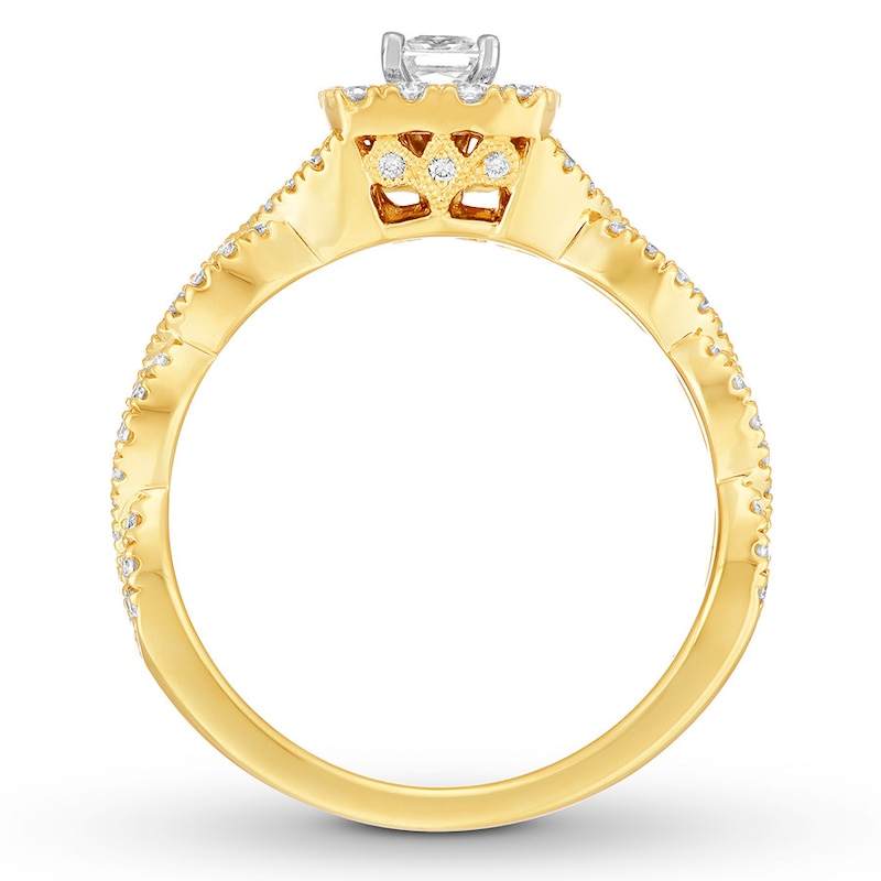 Neil Lane Engagement Ring 5/8 cttw Princess-cut 14K Yellow Gold