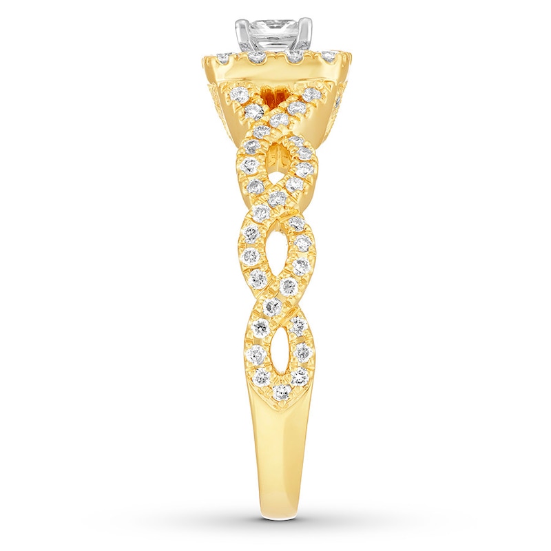 Main Image 3 of Neil Lane Engagement Ring 5/8 cttw Princess-cut 14K Yellow Gold