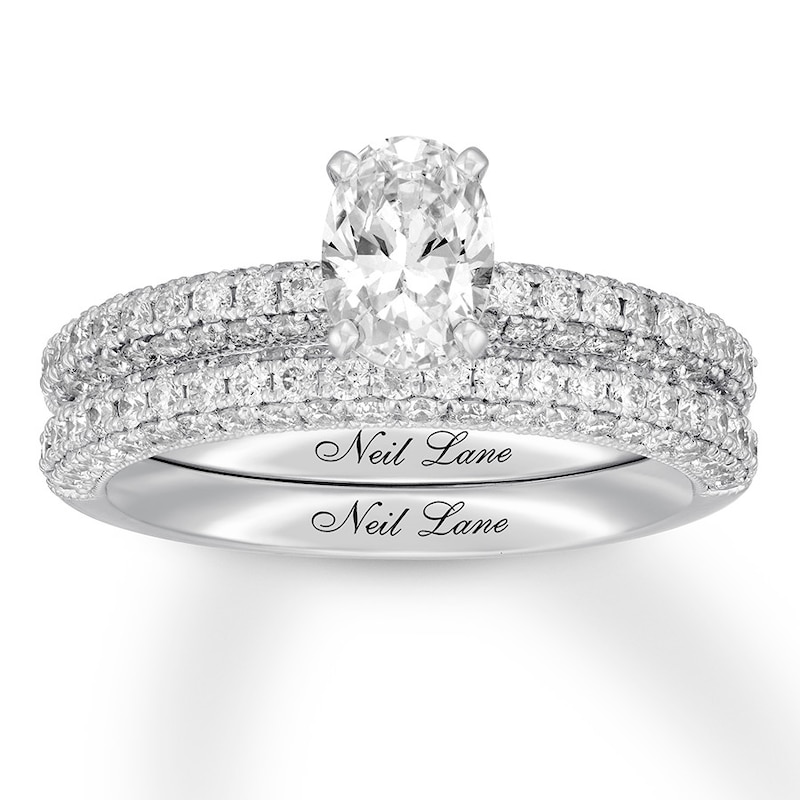 Main Image 1 of Neil Lane Diamond Bridal Set 2 ct tw Oval & Round-cut 14K White Gold