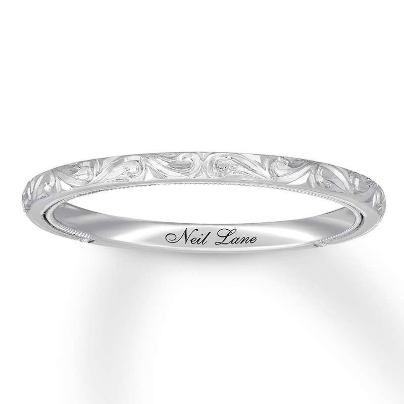 Neil Lane Engraved Wedding Band 14K White Gold