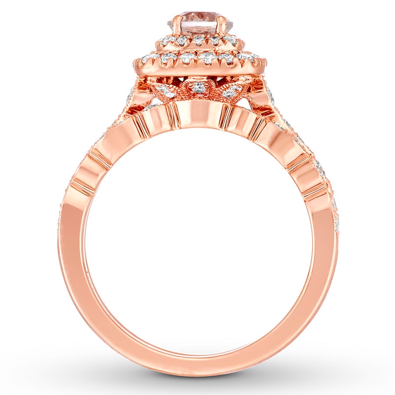 Main Image 2 of Neil Lane Morganite Bridal Set 3/4 ct tw Diamonds 14K Rose Gold