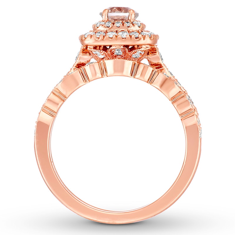 Neil Lane Morganite Bridal Set 3/4 ct tw Diamonds 14K Rose Gold