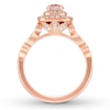 Neil Lane Oval Morganite Engagement Ring 5/8 ct tw Diamonds 14K Rose Gold