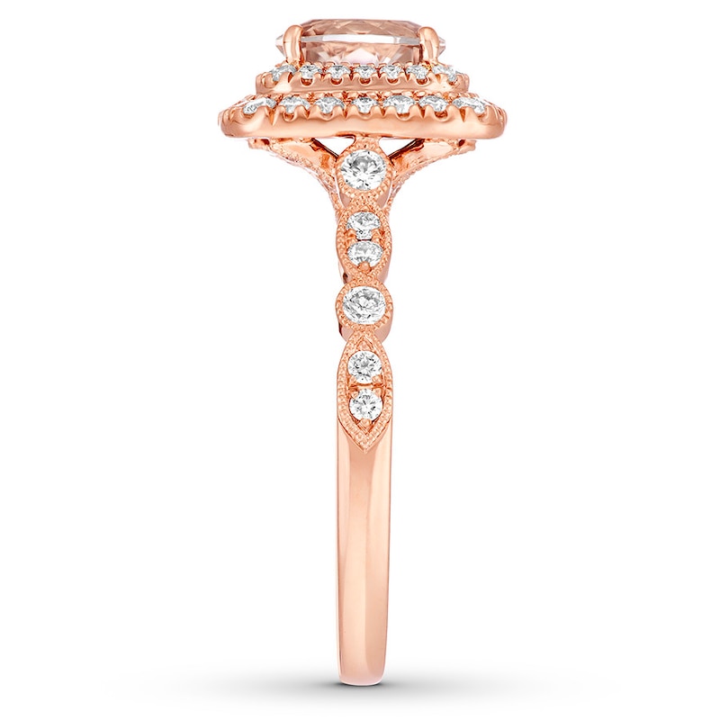 Neil Lane Oval Morganite Engagement Ring 5/8 ct tw Diamonds 14K Rose Gold