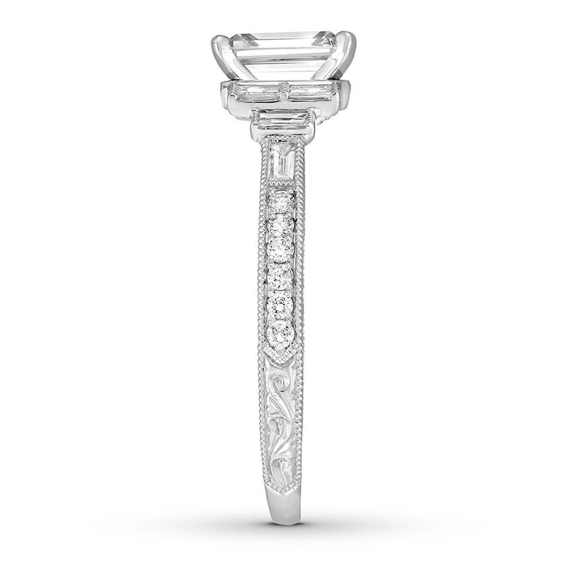 Main Image 3 of Neil Lane Emerald-cut Diamond Engagement Ring 1-3/8 ct tw 14K White Gold