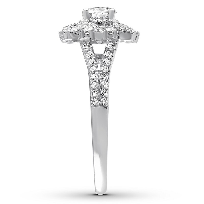 Diamond Engagement Ring 7/8 ct tw Round-cut 14K White Gold