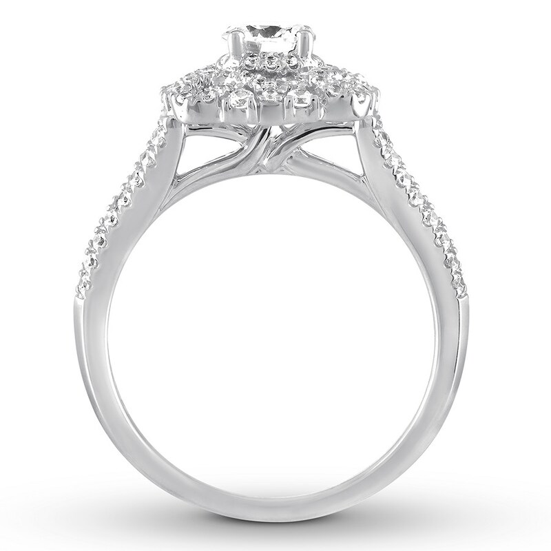Diamond Engagement Ring 7/8 ct tw Round-cut 14K White Gold