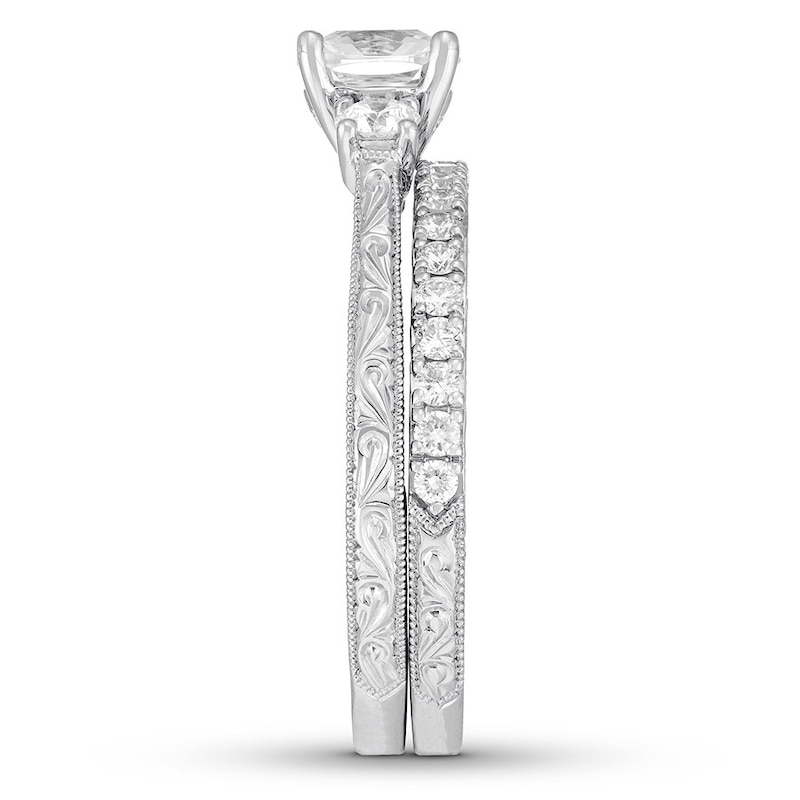 Main Image 3 of Neil Lane Diamond Bridal Set 1-5/8 ct tw Cushion & Round-cut 14K White Gold