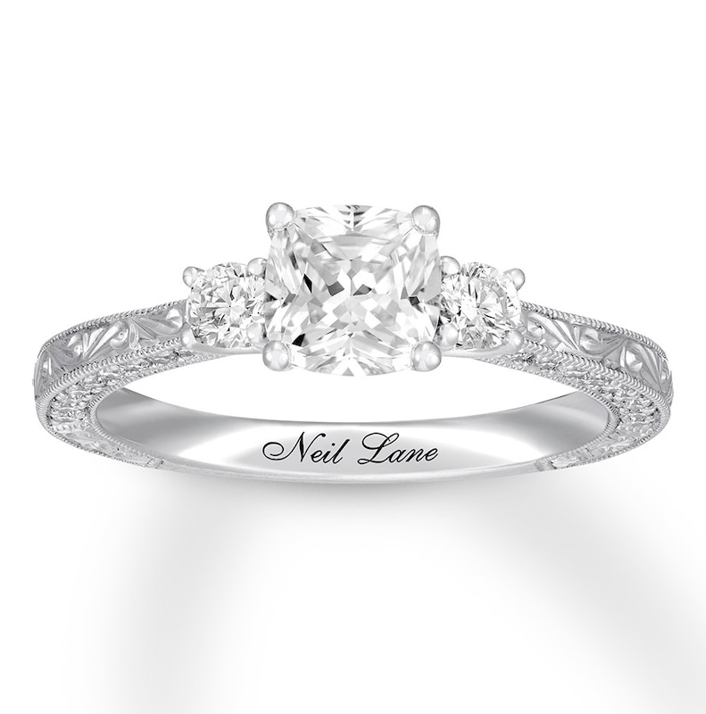 Main Image 4 of Neil Lane Cushion-cut Diamond Engagement Ring 1-1/3 ct tw 14K White Gold