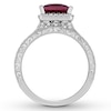 Thumbnail Image 2 of Neil Lane Princess-Cut Garnet Bridal Set 7/8 ct tw Diamonds 14K White Gold