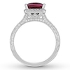 Thumbnail Image 2 of Neil Lane Square-cut Garnet Engagement Ring 5/8 ct tw Diamonds 14K Gold