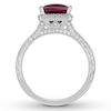 Thumbnail Image 1 of Neil Lane Square-cut Garnet Engagement Ring 5/8 ct tw Diamonds 14K Gold