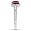 Thumbnail Image 3 of Neil Lane Square-cut Garnet Engagement Ring 5/8 ct tw Diamonds 14K Gold