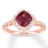 Thumbnail Image 0 of Neil Lane Cushion-cut Garnet Engagement Ring 1/2 ct tw Diamonds 14K Rose Gold