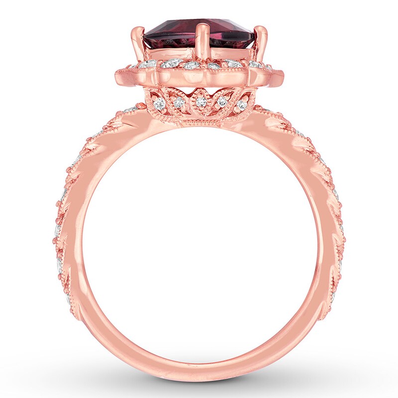 Neil Lane Cushion-cut Garnet Engagement Ring 1/2 ct tw Diamonds 14K Rose Gold