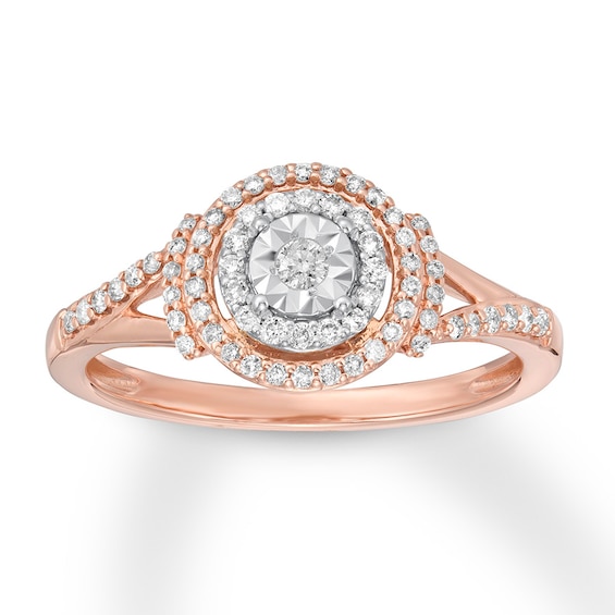 Diamond Engagement Ring 1/4 ct tw Round-cut 10K Two-Tone Gold