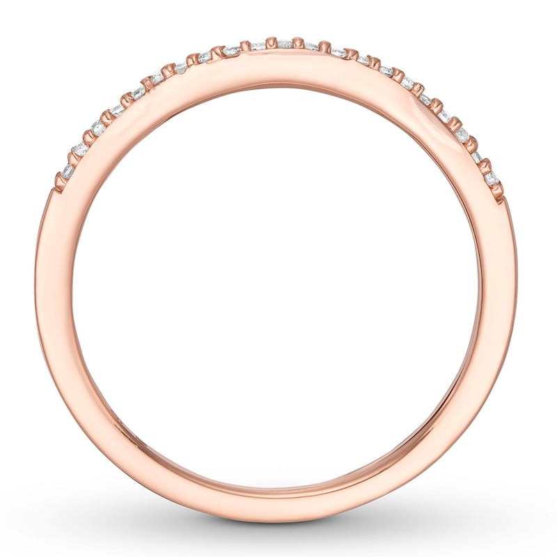 Diamond Wedding Band 1/15 ct tw Round-cut 10K Rose Gold