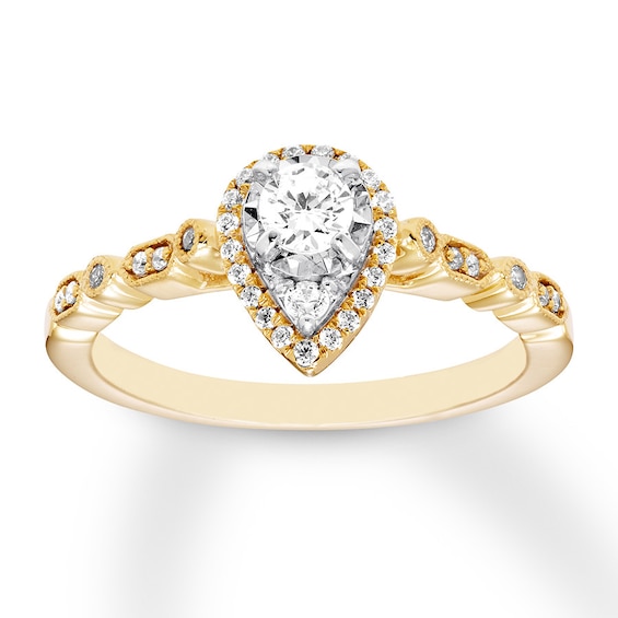 Diamond Engagement Ring 1/3 ct tw Round-cut 10K Yellow Gold