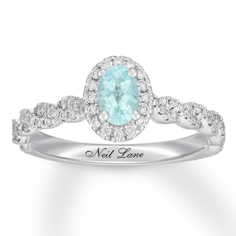Neil Lane Paraiba Tourmaline Ring 1 3 Ct Tw Diamonds 14k Gold Kay