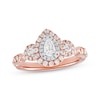 Thumbnail Image 1 of Diamond Engagement Ring 3/4 ct tw Pear & Round-Cut 14K Rose Gold