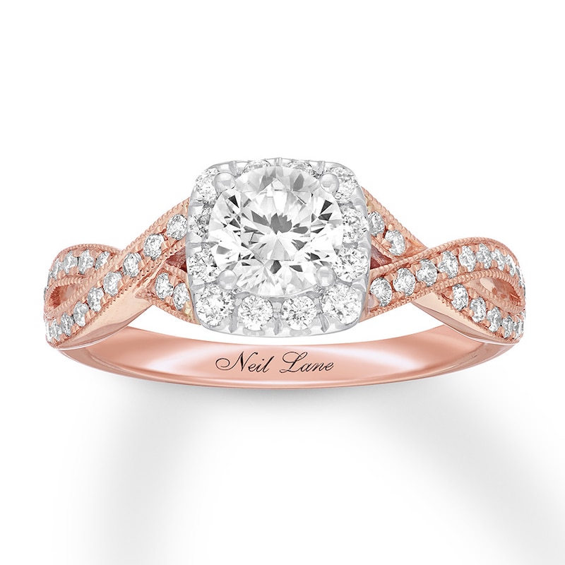 Neil Lane Diamond Engagement Ring 1-1/8 ct tw 14K Two-Tone Gold