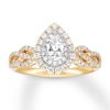 Thumbnail Image 4 of Neil Lane Bridal Ring 7/8 ct tw Pear-Shaped Diamonds 14K Two-Tone Gold