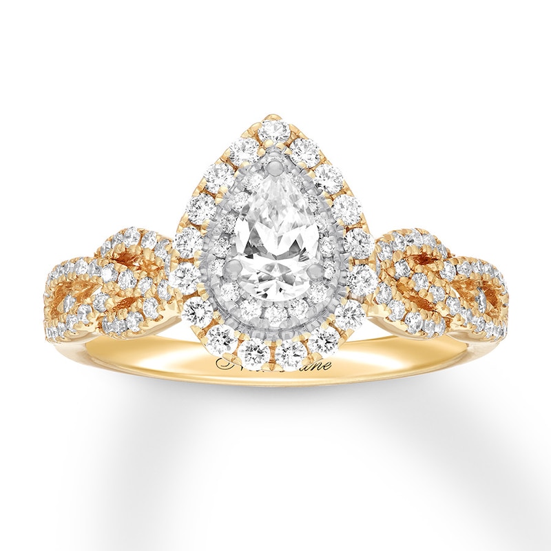 Main Image 4 of Neil Lane Bridal Ring 7/8 ct tw Pear-Shaped Diamonds 14K Two-Tone Gold