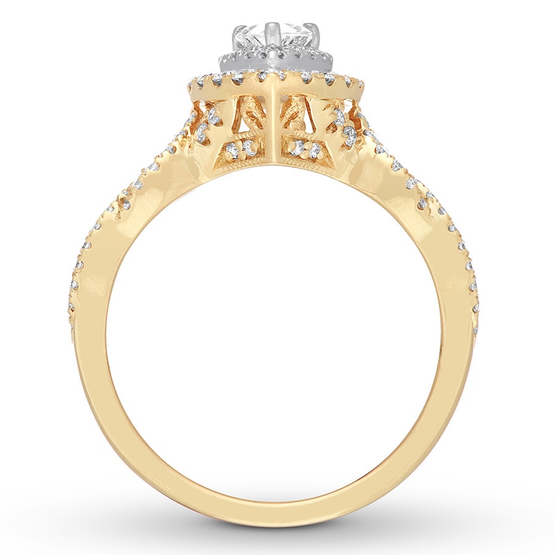Main Image 5 of Neil Lane Bridal Ring 7/8 ct tw Pear-Shaped Diamonds 14K Two-Tone Gold