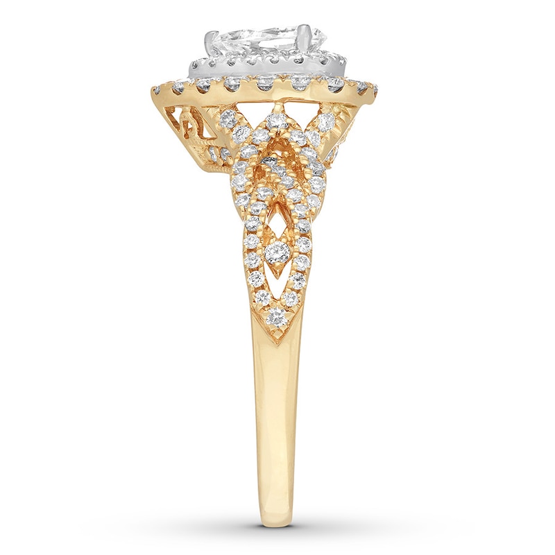 Main Image 6 of Neil Lane Bridal Ring 7/8 ct tw Pear-Shaped Diamonds 14K Two-Tone Gold