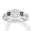 Neil Lane Diamond/Sapphire Engagement Ring 7/8 ct tw 14K Gold