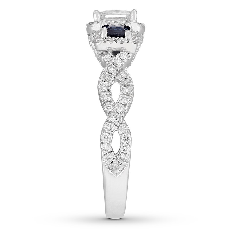Main Image 3 of Neil Lane Diamond/Sapphire Engagement Ring 7/8 ct tw 14K White Gold