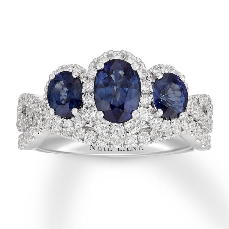 Neil Lane Sapphire Bridal Set 5/8 ct tw Diamonds 14K White Gold