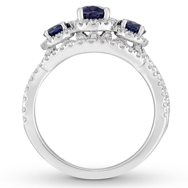 Neil Lane Sapphire Bridal Set 5/8 ct tw Diamonds 14K White Gold