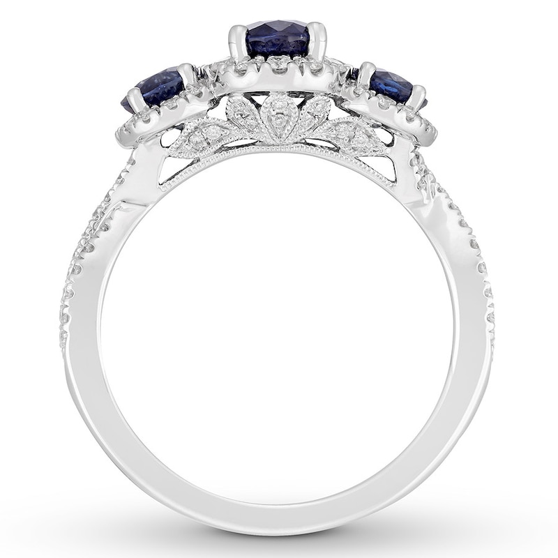 Neil Lane Sapphire Engagement Ring 1/2 ct tw Diamonds 14K White Gold