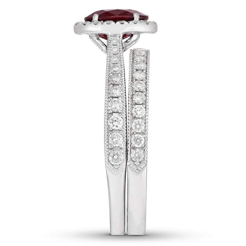 Main Image 3 of Neil Lane Ruby Bridal Set 7/8 ct tw Diamonds 14K White Gold