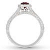 Thumbnail Image 2 of Neil Lane Ruby Engagement Ring 1/2 ct tw Diamonds 14K White Gold