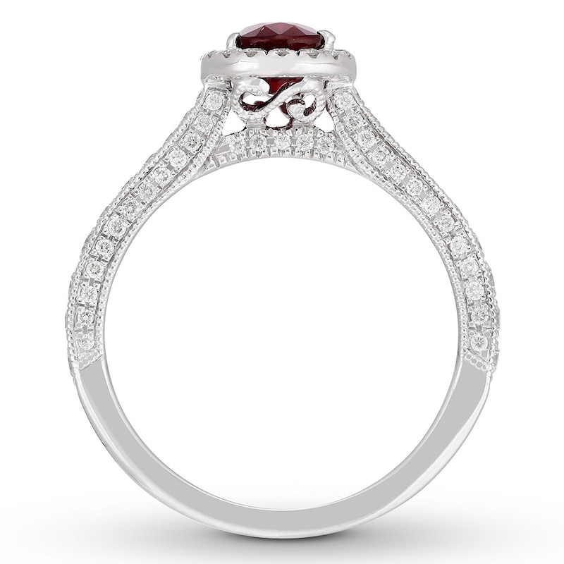 Neil Lane Ruby Engagement Ring 1/2 ct tw Diamonds 14K White Gold