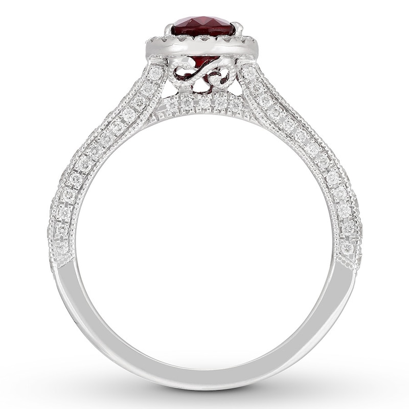 Main Image 2 of Neil Lane Ruby Engagement Ring 1/2 ct tw Diamonds 14K White Gold