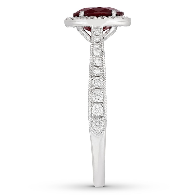 Main Image 3 of Neil Lane Ruby Engagement Ring 1/2 ct tw Diamonds 14K White Gold
