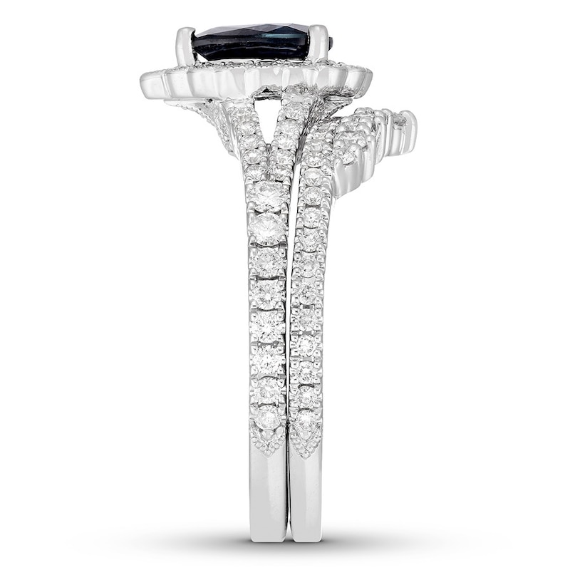 Main Image 3 of Neil Lane Sapphire Bridal Set 3/4 ct tw Diamonds 14K White Gold