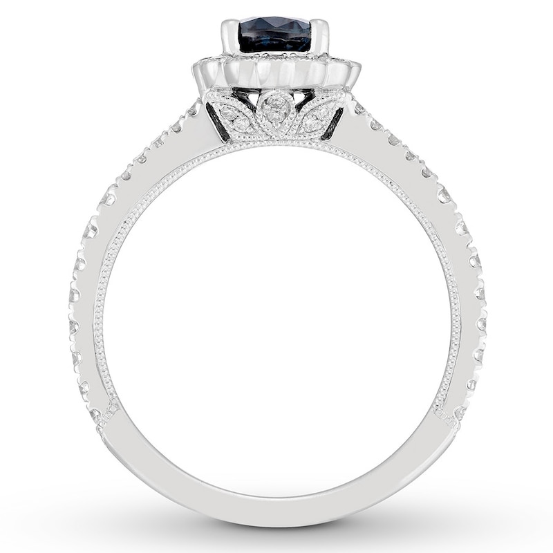 Neil Lane Sapphire Engagement Ring 1/2 ct tw Diamonds 14K White Gold