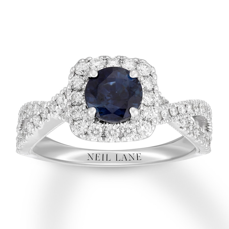 Neil Lane Sapphire Engagement Ring 5/8 ct tw Diamonds 14K Gold with 360