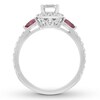 Thumbnail Image 1 of Neil Lane Diamond & Ruby Engagement Ring 1-1/8 ct tw Emerald, Pear & Round-cut 14K White Gold