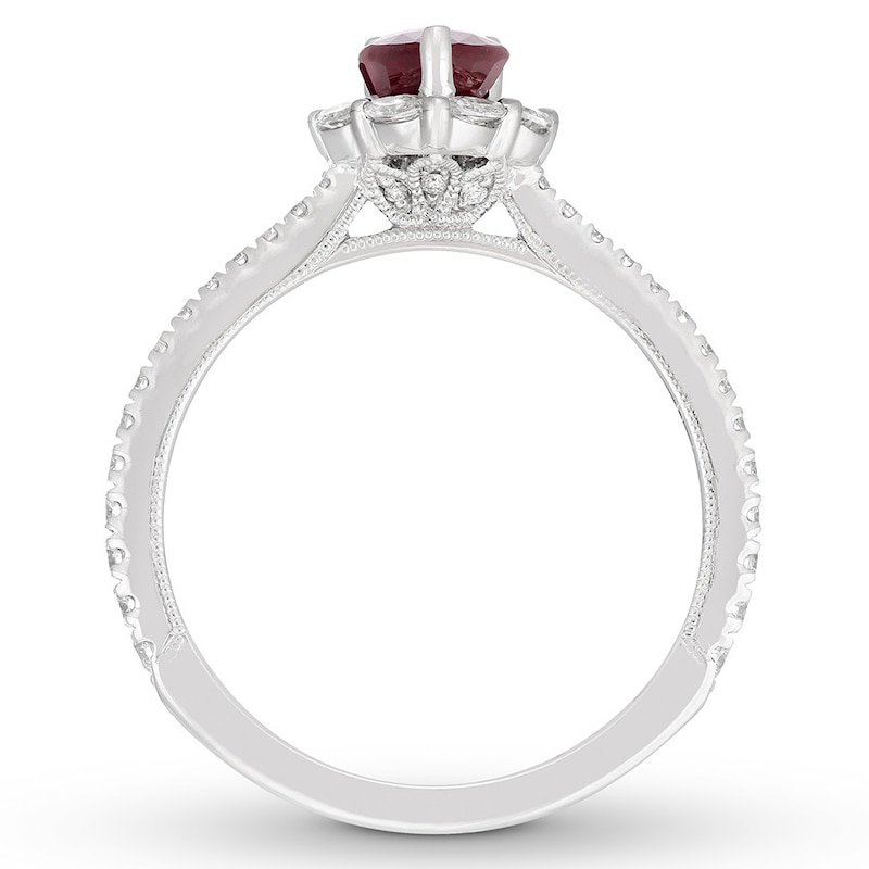 Main Image 5 of Neil Lane Ruby Engagement Ring 3/8 cttw Diamonds 14K White Gold