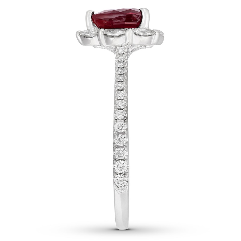 Main Image 6 of Neil Lane Ruby Engagement Ring 3/8 cttw Diamonds 14K White Gold