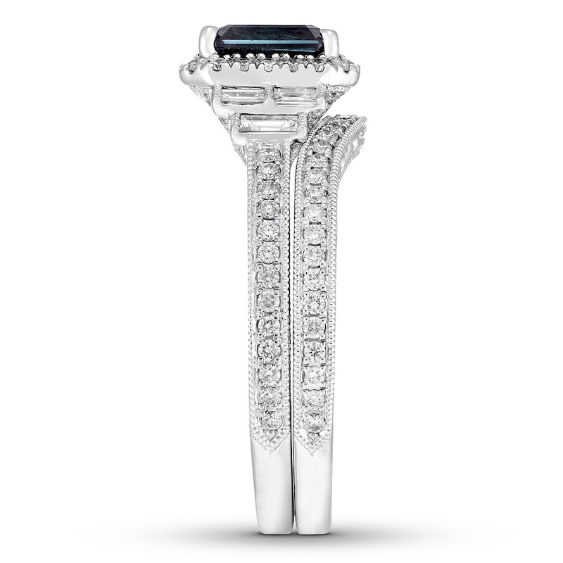 Main Image 3 of Neil Lane Sapphire Bridal Set 5/8 ct tw Diamonds 14K White Gold