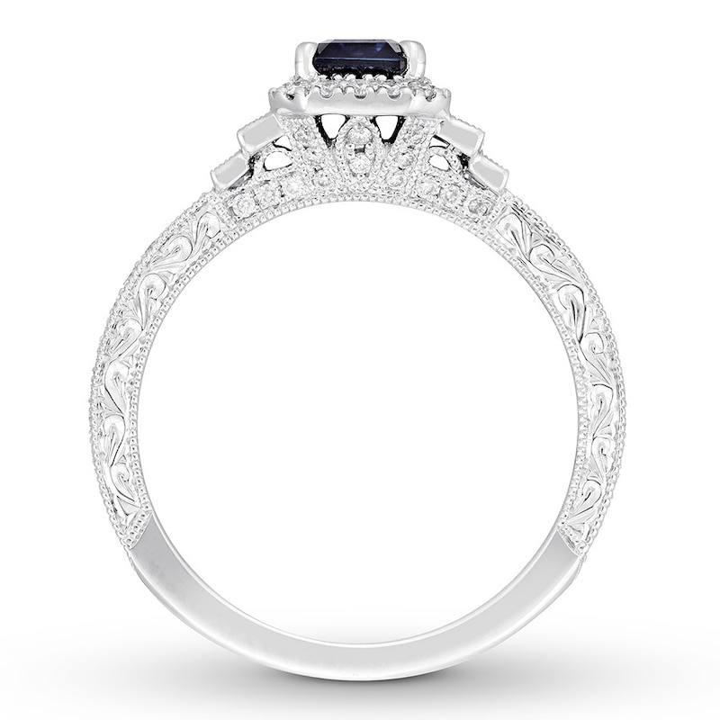 Main Image 5 of Neil Lane Sapphire Engagement Ring 1/2 ct tw Diamonds 14K Gold