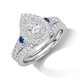 Neil Lane Diamond & Sapphire Bridal Set 1-1/3 ct tw 14K White Gold